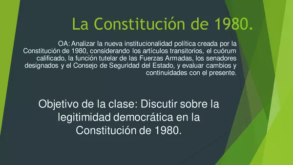 Presentacion la constitucion de 1980, historia, Enseñanza Media