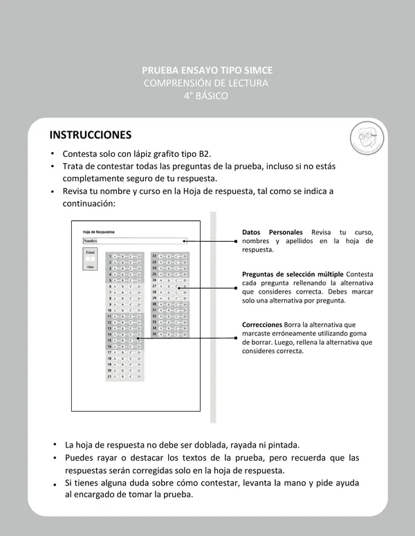 Ensayo SIMCE - Matemática 4to básico N° 7 - ¡46 ejercicios! Con preguntas de años anteriores.