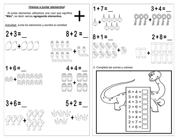 Guía de matemática "Vamos a juntar elementos"