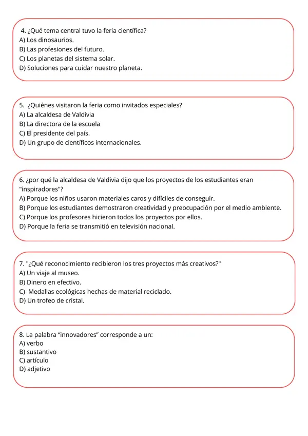 Evaluación Comprensión Lectora 4: Noticia