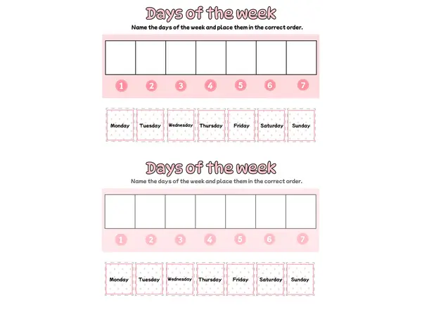 Days of the week- vocabulary activity 