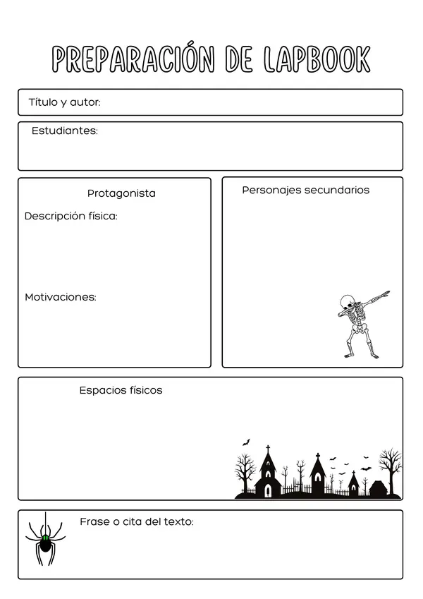 Preparación Lapbook de terror