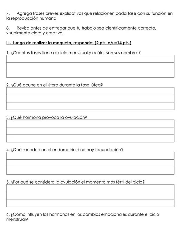 Evaluación Ciencias Naturales 7°B: Ciclo menstrual y reproducción humana 2025