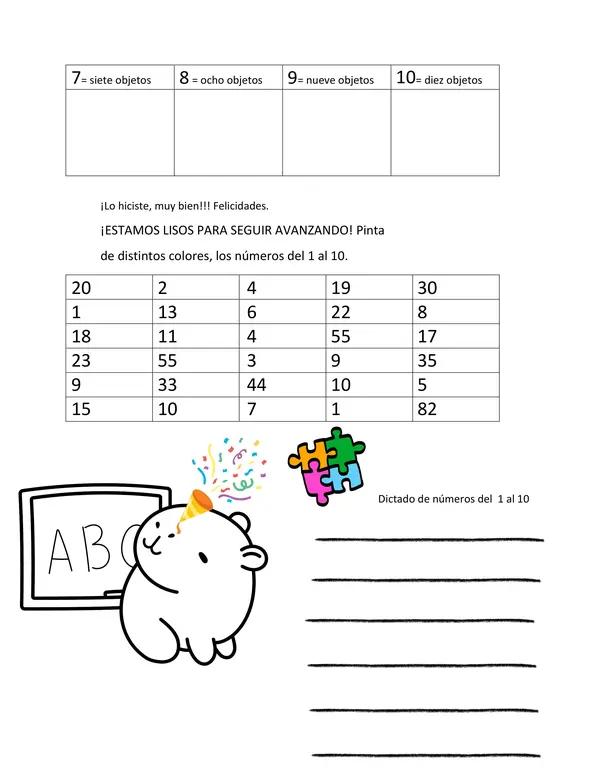 Cuarnillo de aplicación unidad 1 matemáticas primero básico 