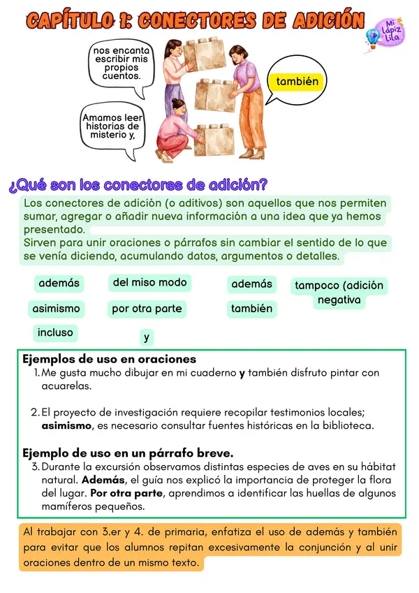 Cuadernillo de Conectores Textuales: Construyendo puentes entre tus ideas (2.º y 3.er Ciclo)