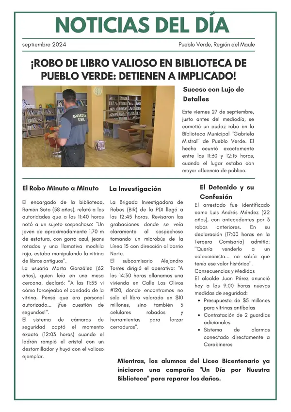Evaluación Comprensión Lectora 4: Noticia