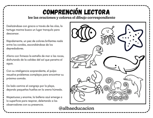 comprensión lectora ( colorea ) 
