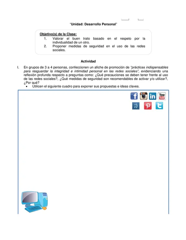 Guia de Orientacion 7 Basico: Intimidad y Seguridad en Redes Sociales