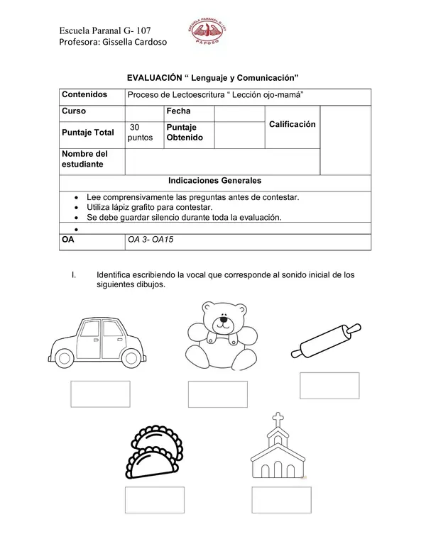 evaluación metodo matte OJO y MAMÁ