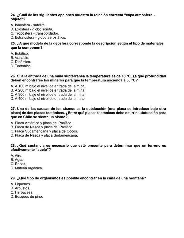 Evaluación de ciencias segundo semestre 6° año básico.