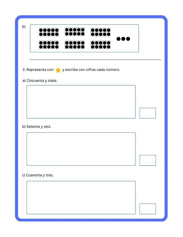 2° básico - Ficha de aprendizaje "Números hasta el 100"