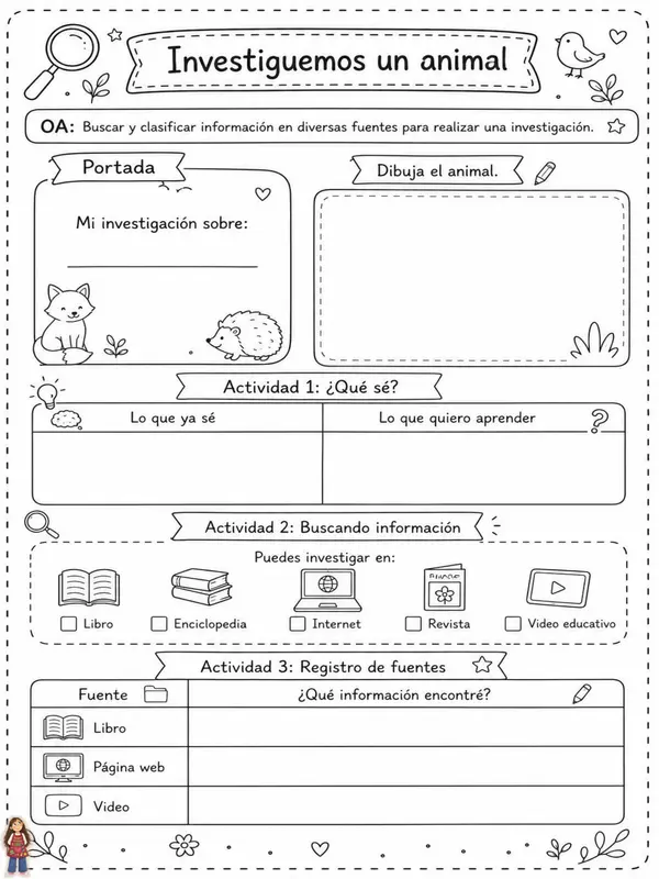 Guía de Investigación: "Investiguemos un animal" 
