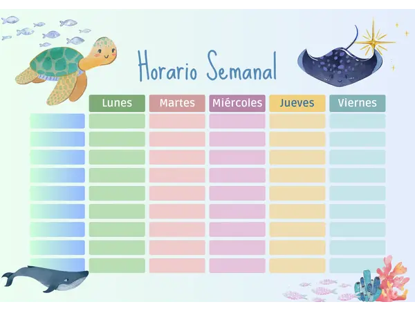 horario de clases semanal