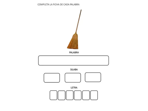 Fichas para trabajar palabras de uso cotidiano, 
