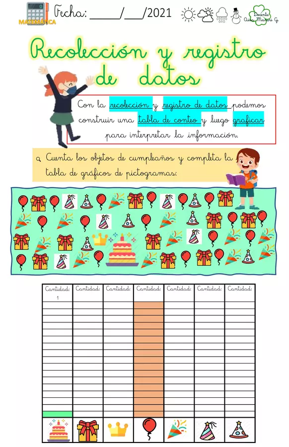 Pictogramas y Tablas. Recolección registro de datos