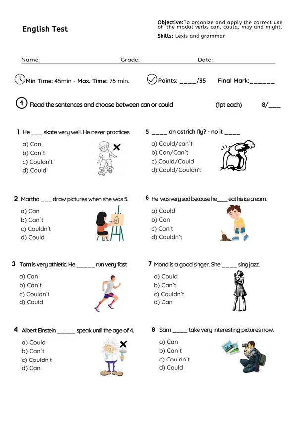 Modal Verbs - can, could, may and might