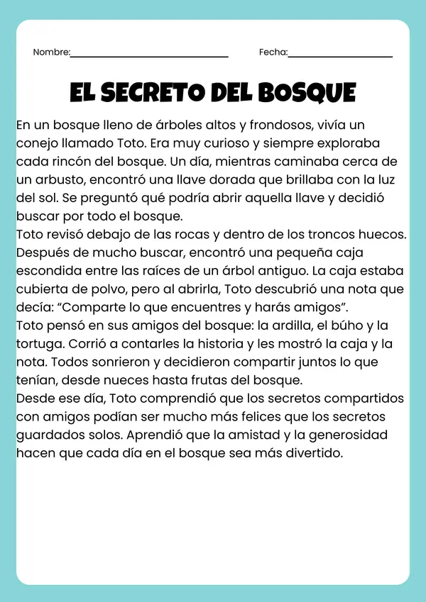 Cuadernillo de Comprensión Lectora – Nivel 4° Básico
