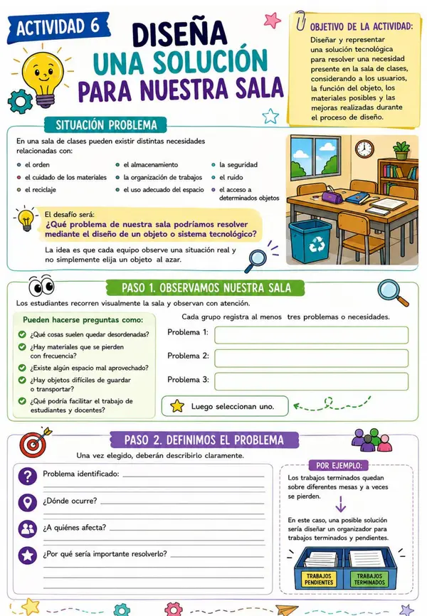 5° - Tecnología "Diseñar una solución para la sala de clases"