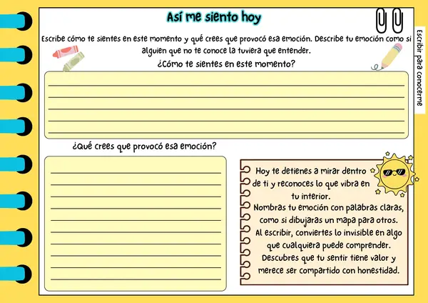 Cuadernillo: Escribe tus emociones
