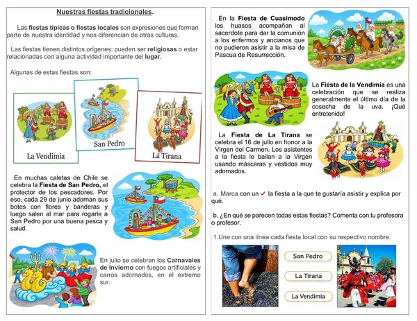 Guía 1° básico de historia "Nuestras fiestas tradicionales"