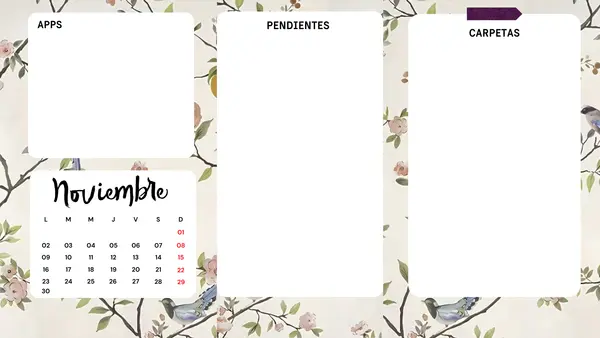 Fondo de Pantalla Organizador para PC – Apps, Carpetas y Pendientes + Calendario Mensual
