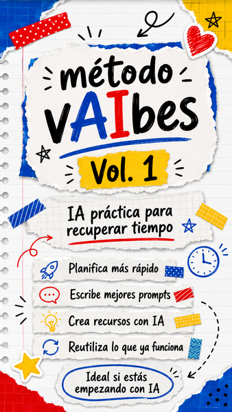 📘 Vol. 1: IA práctica para recuperar tiempo Aprende a usar inteligencia artificial para planificar mejor, crear recursos, escribir mejores prompts y reutilizar lo que ya funciona.