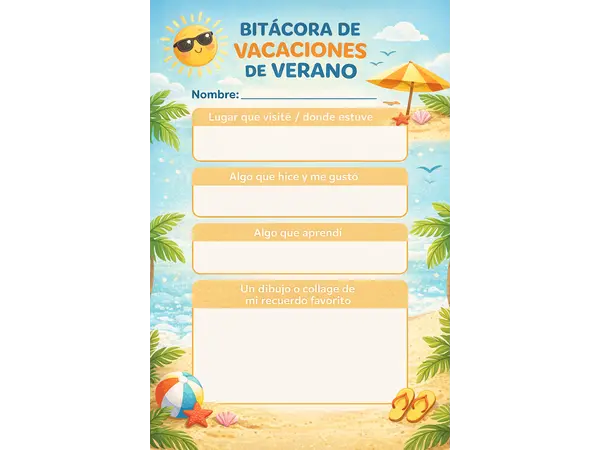 Actividad: “Bitácora del Viaje Veraniego”