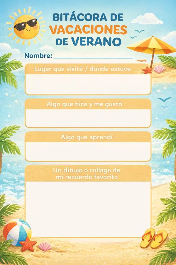 Actividad: “Bitácora del Viaje Veraniego”