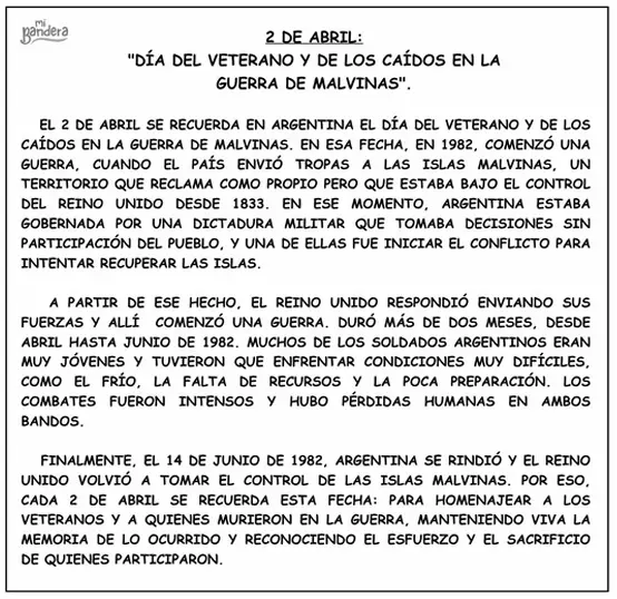 día del veterano y de los caídos en la guerra de Malvinas