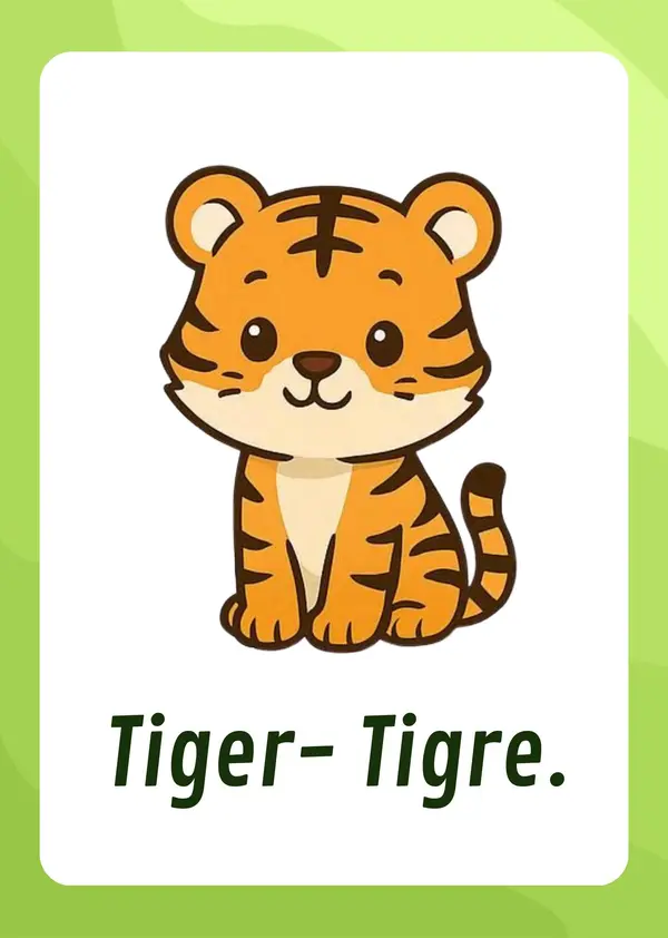 Jungle friends-Tarjetas-flashcards imprimibles. Inglés-Español.