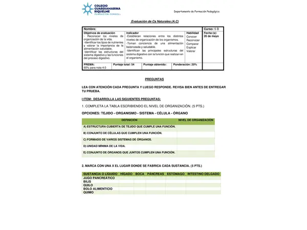  Evaluación de Cs Naturales (A.C) 
