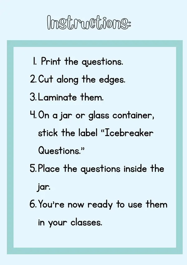 Icebreaker questions 