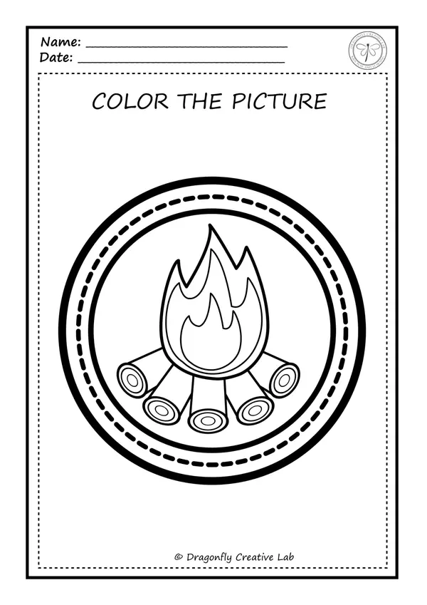 Coloring Worksheets Camp Badges Insignias campamento colorear