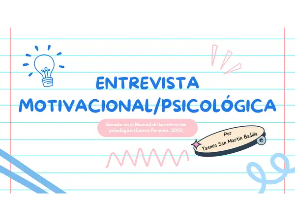 Entrevista Motivacional/Psicológica