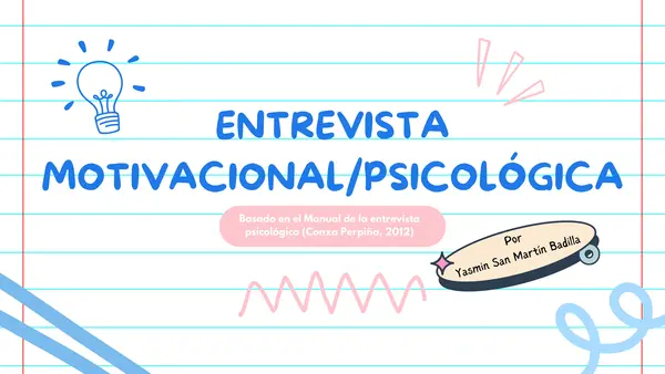 Entrevista Motivacional/Psicológica