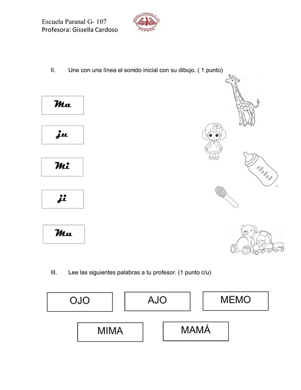 evaluación metodo matte OJO y MAMÁ