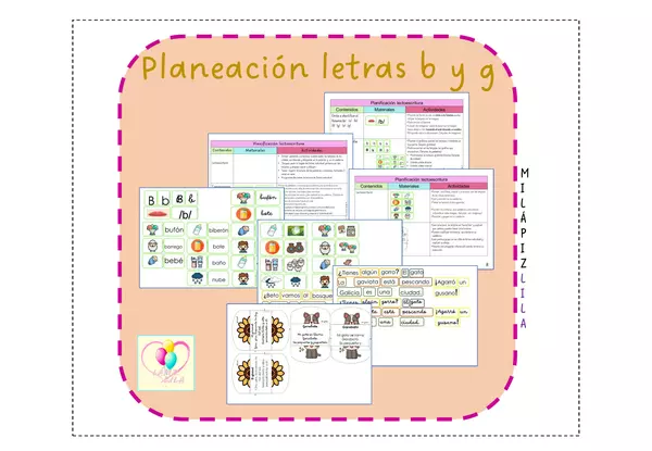 PLANEACIÓN LECTOESCRITURA LETRA B Y G | Profe.social