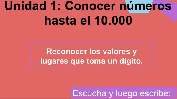 Valores posicionales 4to básico