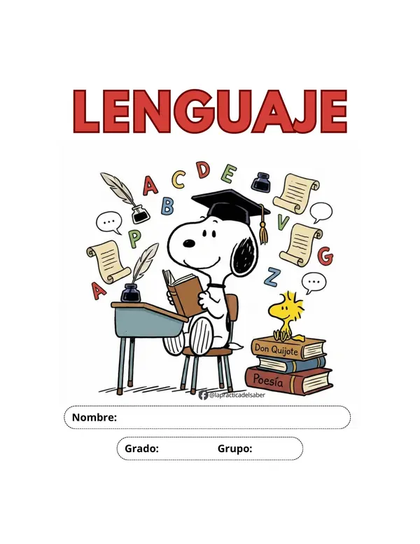 Portadas para Cuadernos Escolares (Snoopy)