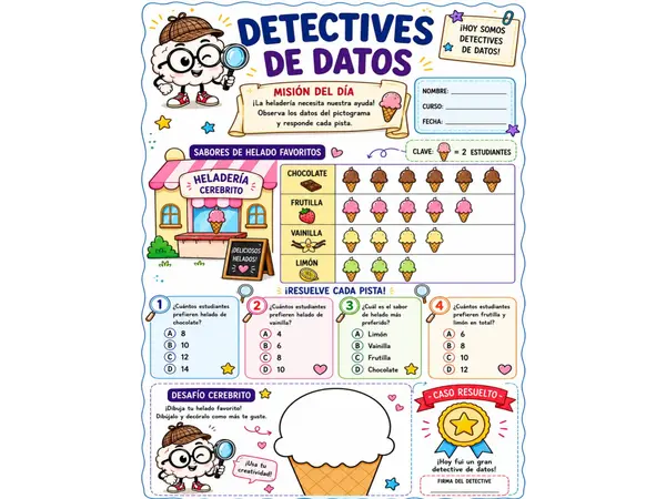 Detectives de Datos: Pictogramas Divertidos | Interpretación y Creación de Pictogramas