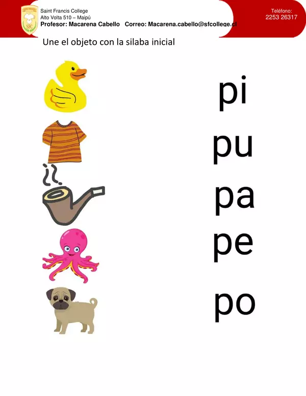 Guía consonante P