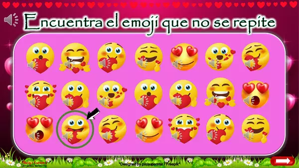 Juego: Encuentra el emoji sin pareja (San Valentin)