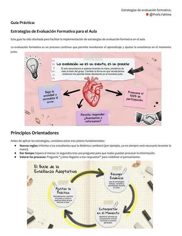 Estrategias de evaluación formativa - Guía y material imprimible.