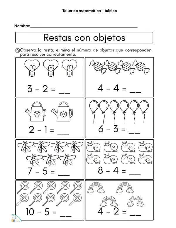 Restas con objetos 1 básico