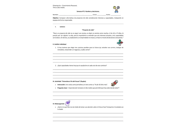 🚀 Pack Completo: Orientación y Crecimiento Personal (7mo a 2do Medio)