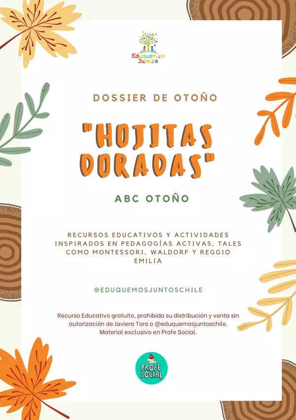 Dossier Hojitas Doradas - Tarjetas ABC Otoño