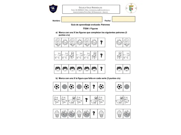 Evaluación Patrones 1° Básico