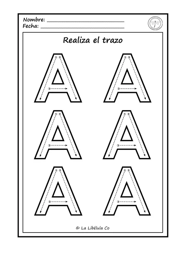 Fichas de Trazos Practica El Abecedario