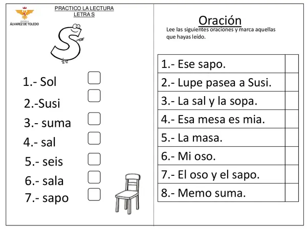 LECTURA LETRA S