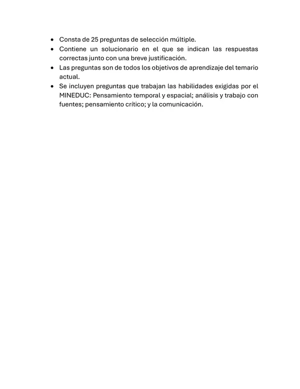 Ensayo Exámenes libres 4° básico Historia y Ciencias Sociales